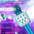 thumbnail image 3 of MINKUROW Wireless Bluetooth Karaoke Microphone for Kids,5-in-1 Portable Handheld Karaoke Mic Speaker Player Recorder with LED Lights Blue, 3 of 7
