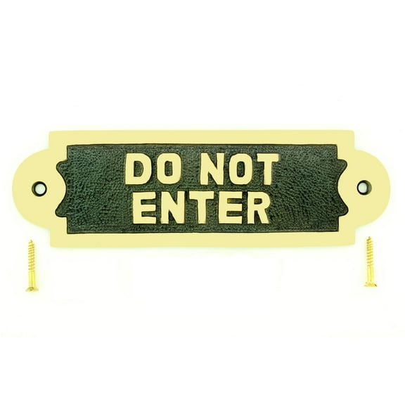 Renovators Supply Solid Brass Sign Do Not Enter 2 1/8 H x 7 W