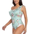 thumbnail image 2 of Gaeub Vintage Floral Women's One Shoulder Ruffle Tummy Control Swimwear for Swimming Surfing Beach Party - XX-Large, 2 of 8