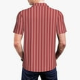 thumbnail image 4 of Balery Stripes Red White Printed Men’s Short Sleeve Polo Shirt, Midweight Men's Shirt,Golf Polo shirts -Small, 4 of 9