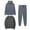 Dark Gray, variant on Lmnyox 3 Piece Outfits for Women Long Sleeve Hoodies Crew Neck Pullover and Jogger Pants Set Solid Color Sweatsuit