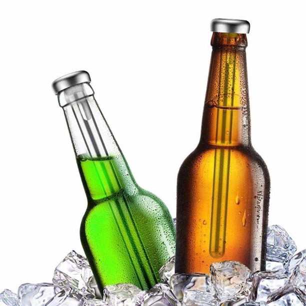 Accesorios para botellas de cerveza de color marrón ámbar, varillas enfriadoras de cerveza de material duradero, diseño portátil para bebidas frías, fácil de usar y limpiar, perfecto para fiestas y