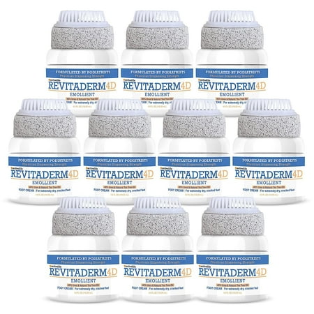 activelife - Revitaderm 4D Urea Foot Cream, Deeply Moisturizes for Dry, Cracked Feet, Hands, Elbows and Knees, Ultra Repair Cream and Callus Remover For Feet, Free Pumice Stone Included, 4oz, 10 Pack