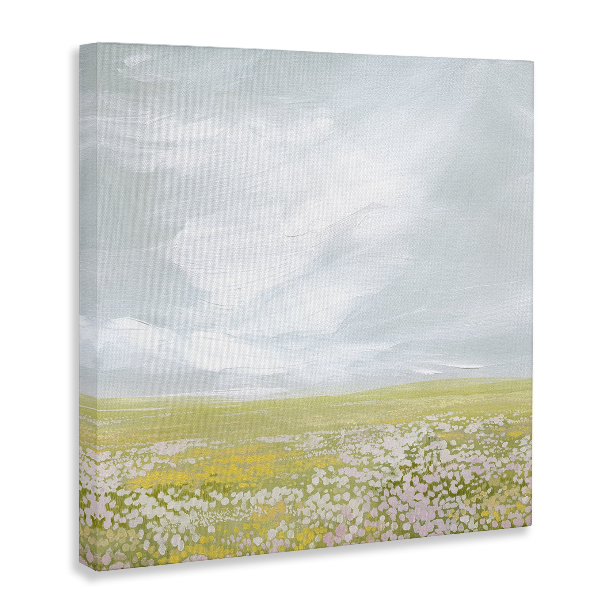 Stupell Industries Endless Spring Meadow Landscape & Nature Painting Wrapped Canvas Art Print Wall Art, 17 x 17