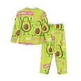 thumbnail image 2 of Uemuo Avocado Work Out Pattern Womens Pajama Sets,PJ Set for Women,Pajamas for Women Logo,Long Sleeve Pajama Set for Women,Soft Long Sleeve Top With Pants-XX-Large, 2 of 9