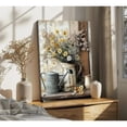 thumbnail image 3 of Rustic Farmhouse Daisy Floral Canvas Wall Art, Vintage Neutral Country Flower Painting Botanical Picture, Framed & Ready to Hang Decor for Bathroom Living Room Bedroom, 3 of 4