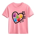 thumbnail image 5 of Spazoro Girls Graphic T-Shirts Tee, Crew Neck Short Sleeve Cotton Back to School Casual Tops for Kids Pink Size 4, 5 of 8