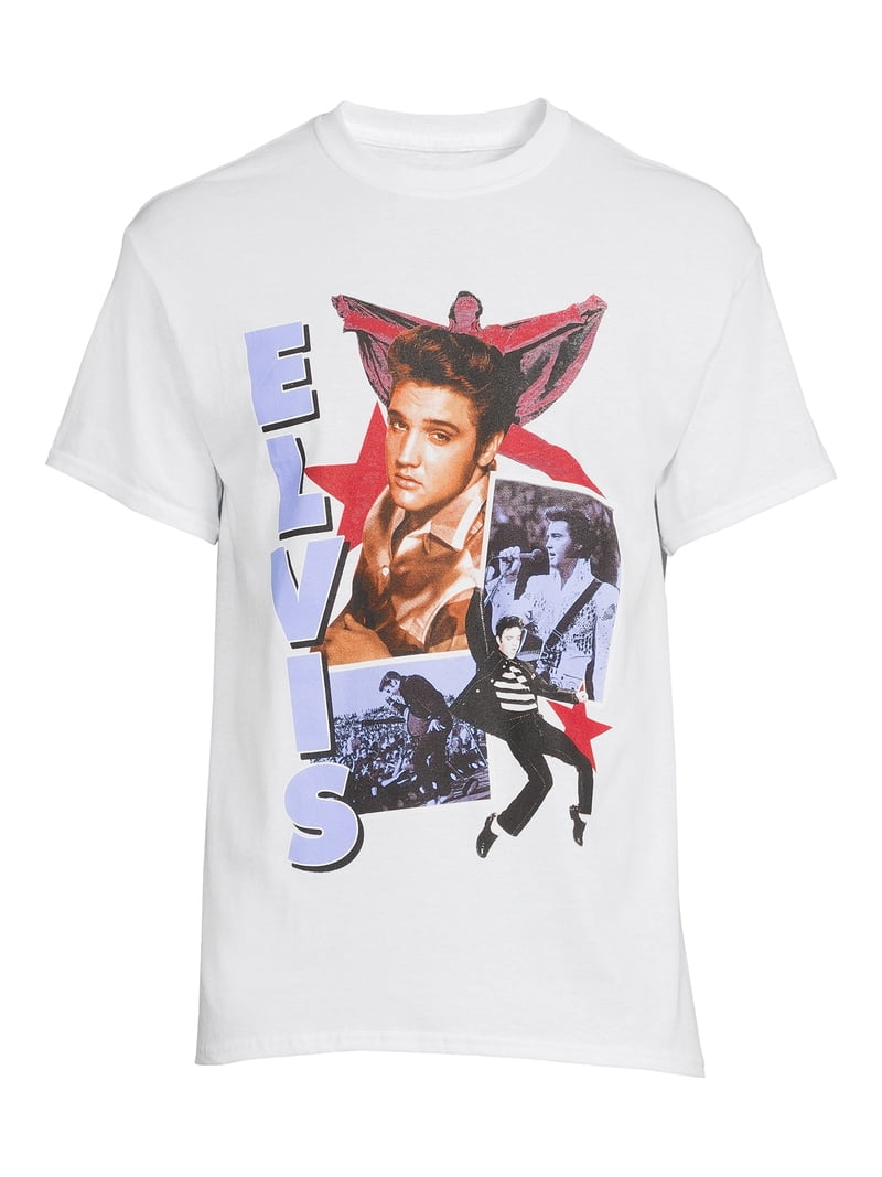 Elvis Presley Short Sleeve Graphic Pullover Crew Neck Relaxed Fit