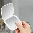 thumbnail image 3 of Compact Mini Gift Vanity Folding Cosmetic Mirror with Lights Portable Hand Held Small Pocket Travel Makeup Mirror 2X magnifying, 3 of 8
