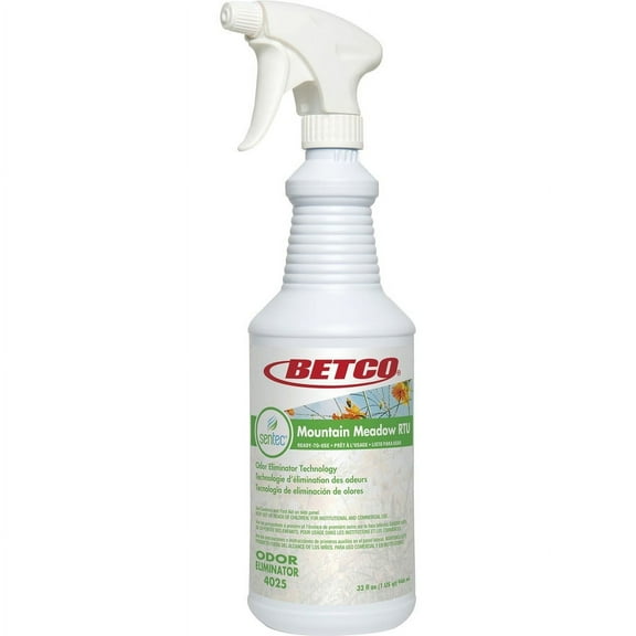 Betco RTU Malodor Eliminator Mountain Meadow - Ready-To-Use Liquid - 32 fl oz (1 quart) - Mountain Meadow Scent - 1 Each - Clear | Bundle of 5 Each