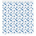 thumbnail image 2 of Ambesonne Floral Shower Curtain, Bluish Forget Me Not Flowers, 69"Wx70"L, Deep Sky Blue and Mustard, 2 of 4