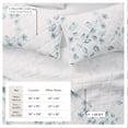 thumbnail image 3 of Floral Quilt Set - Lightweight, Soft, All-Season - 3-Piece Reversible Spring Bedding Set (King / California King, Blue / Green), 3 of 6
