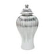 thumbnail image 2 of Vasija de porcelana antigua, vasija de templo con tapa, flor elegante multifuncional Blanco y Plata, 2 of 9
