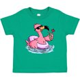 thumbnail image 3 of Inktastic Flamingo with Sunglasses Pool Float and Drink Boys or Girls Baby T-Shirt, 3 of 5