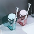 thumbnail image 4 of Pretty Comy Tumbler Wash Brush Cup Simple Home Toothbrush Rack Hook Mouthwash Cup Holder With Handle Punch-Free Plastic Bathroom Products Clear, 4 of 6