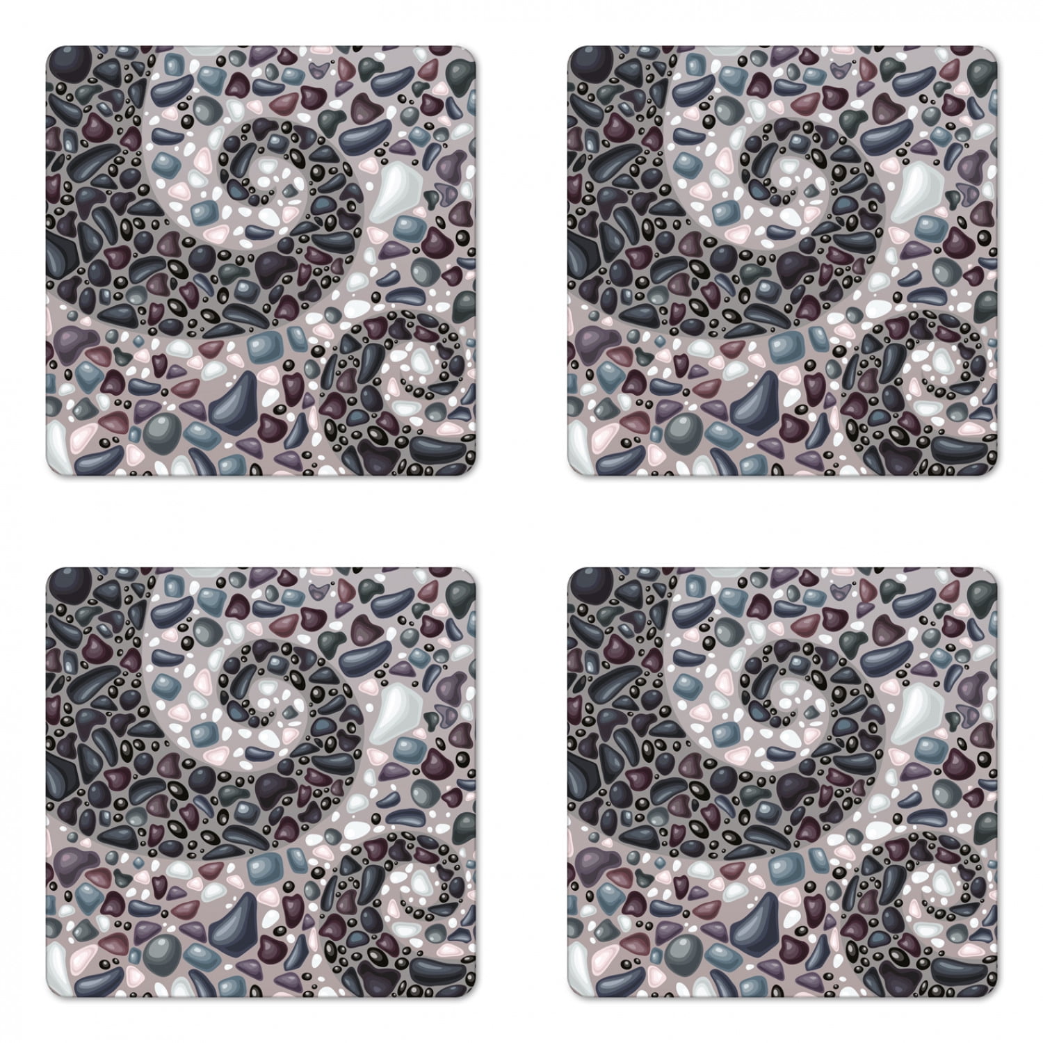 Nature Coaster Set of 4, Garden Mountains Volcanic Stones Image of ...