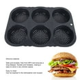 thumbnail image 5 of Hamburger Bun Mold Silicone Baking Mold, Reusable 6 Cavity Perforated Non-Stick Hamburger Bun Pan Round Baking Tray, 5 of 7