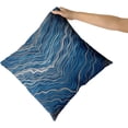 thumbnail image 3 of Navy Blue Pillow Covers 16x16 Inch Marble Silver Abstract Striped Throw Pillow Cases Elegant Comfort Luxury Modern Decor for Home Bedroom Living Room Sofa Square Cushion Cover, Set of 2, 3 of 6