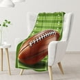 thumbnail image 3 of Football Blanket, 40 x 30 Inches Kids Blanket for Boys, Cool Lightweight Flannel Throw, Gift for Birthday, Gifts for Football Lovers, Green Soft Throws for Bed, Couch Sofa Office, 3 of 6