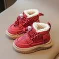 thumbnail image 2 of Quealent Winter Baby Snow Boots with Zip & Faux Furry Infant Boys Girls Booties Non-slip Sole Outdoor Warm Shoes for Toddler Red for Size 9.5, 2 of 6