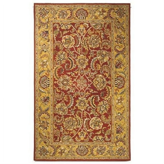 Safavieh Heritage Collection HG759K Handmade Traditional Oriental Burgundy and Gold Wool Runner (2'3' x 8')