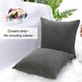 thumbnail image 6 of Unique Bargains 2-Pack 3D Corduroy Decorative Throw Pillow Covers Gray 26" x 26", 6 of 8