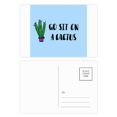 thumbnail image 1 of Go Sit On A Cactus Art Deco Fashion Postcard Set Birthday Mailing Thanks Greeting Card, 1 of 3