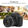 thumbnail image 4 of Caméra Vidéo Numérique, Zoom Numérique 12x Flip Out Écran IPS 3 Pouces Stabilisation d'Image Caméra Web 4K 72MP HD Micro SLR avec Objectif Télescopique pour Voyage, 4 of 7