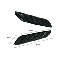 Yassdwbn 1Pair Decorative Car Hood Vent Louver Scoop Cover Air Flow Intake Glossy Black