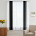 thumbnail image 3 of Black White Stripe, Sheer Curtains 54 Inches Long, Abstract Geometric Light Filering Curtains, Breathable Simi Curtain Privacy Drapes for Kitchen Bathroom Nursery Lightweight Small Window Treatment, 3 of 9
