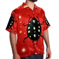 thumbnail image 2 of Seven Starred Ladybird Men's Short Sleeve Printed Poplin Shirt with Spread Collar Tops - Casual Button Down Summer Beach Shirt for Men and Women, 2 of 6