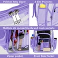thumbnail image 3 of SANMADROLA Waterproof Clear Backpack Heavy Duty PVC Transparent Large Capacity Backpack with Reinforced Strap for School, Work, Stadium, Travel, Security, Festival, College (Light Purple), 3 of 6