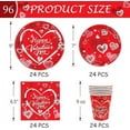 thumbnail image 3 of Valentine's Day Easter Disposable Party Supplies - 24-Person Dinnerware Set with Plates, Napkins & Cups, Eco-Friendly Paper Plates for Holidays, 3 of 4