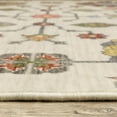 thumbnail image 2 of 2' X 3' Ivory Yellow Rust Green Grey Pink Orange Blue And Grey Oriental Power Loom Stain Resistant Area Rug With Fringe, 2 of 5