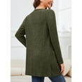 thumbnail image 6 of Fancyglim Women Cardigan Sweater Long Sleeve Button Down Lightweight Brushed Knit Tops with Pockets Green 2XL, 6 of 7