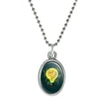 thumbnail image 1 of Electric Eel In Light bulb With Electricity Antiqued Oval Charm Pendant with Chain, 1 of 3