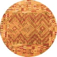 thumbnail image 1 of Ahgly Company Indoor Round Southwestern Orange Country Area Rugs, 5' Round, 1 of 1