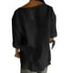 thumbnail image 5 of Vestidos Casuales Para Mujer, Blusas De Mujer De Moda Camisa de lino con cuello en V y bolsillo abotonado para mujer, informal, con escote en V de un cuarto, 5 of 6