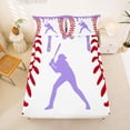 thumbnail image 5 of Erosebridal Baseball Games Sport Full Size Sheets,Ball Gamer Silhouette Bed Sheets For Kids Boys 4 Pieces, 5 of 6