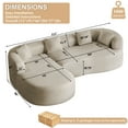 thumbnail image 3 of Wiilayok 110" Chenille L Shaped Sectional Sofa,Curved Sofa Couch with Left Chaise,Cloud Compression Deep Seat Sofa Couches for Living Room,No Assembly,Light Brown, 3 of 10