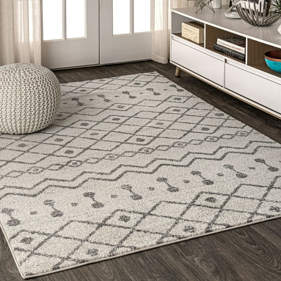 JONATHAN Y MOROCCAN HYPE 4 x 6 Area Rug, Aksil Moroccan Beni Souk - Cream/Gray, MOH208B-4