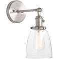 thumbnail image 1 of Lámpara de pared ajustable, lámpara de cristal con pantalla de campana, lámpara de pared Industrial Retro, iluminación Retro plateada, 1 of 5