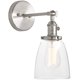 thumbnail image 1 of Lámpara de pared ajustable, lámpara de cristal con pantalla de campana, lámpara de pared Industrial Retro, iluminación Retro plateada, 1 of 5