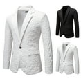 thumbnail image 3 of Mrmaere Men's Blazer Jacket Textured-Button Stylish Outerwear for Formal & Casual White XL, 3 of 8