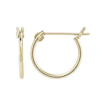 Brilliance Fine Jewelry 10K Yellow Gold 12MM Hollow Round Snap Hoops 10K Earrings