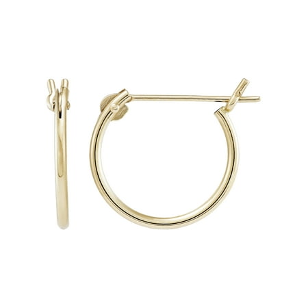 Brilliance Fine Jewelry 10K Yellow Gold 12MM Hollow Round Snap Hoops 10K Earrings