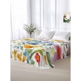 thumbnail image 5 of Leaf Flower Full Size Flat Sheet, Wrinkleproof & Fadeproof Cooling Flat Bed Sheet Only, Plant Floral Garden Leaf Spring Summer Breathable Soft Bedding Top Sheets 81 x 96 Inches, 5 of 8