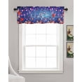 thumbnail image 3 of Independence Day Linen Curtain Valance for Bedroom/Bathroom/Kitchen/Office/Living/Dining Room Windows,4th of July Red Blue Stripes Stars Rod Pocket Topper Drapes Decorative Cafe Drapery Panel 54x18, 3 of 6
