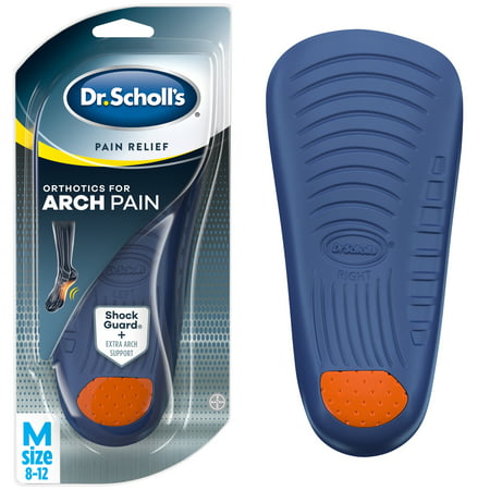 Dr. Scholl's Men's 8-12 Pain Relief Arch Pain Orthotics w/ Shock (Best Arch Support Shoes For Flat Feet)