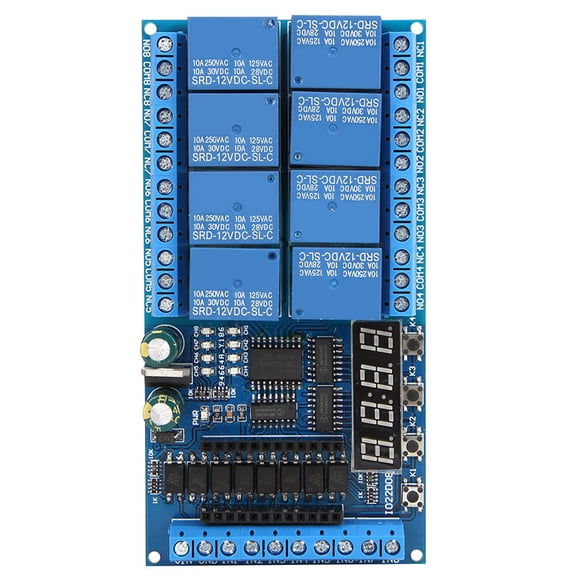 Módulo de relé PLC Mini Pro de 8 canales CC 12 V, placa de interruptor con temporizador de retardo para Arduino.